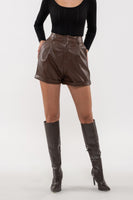 As Far As It Goes Leather Shorts