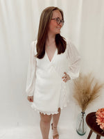 White Wrap Mini Dress