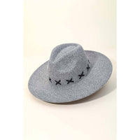 Gray X Weave Pattern Fedora Fashion Hat