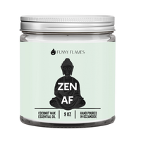 Funny Flames Candle Co - Les Creme - Zen Af (Green) relaxing and funny candle -9 oz