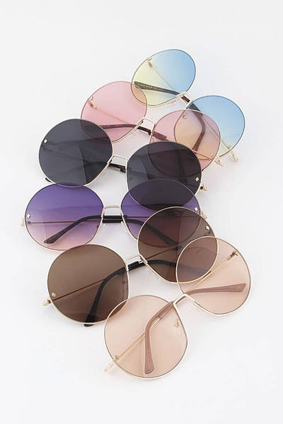 Shop Neighbors - Gradient Lens Round Sunglasses